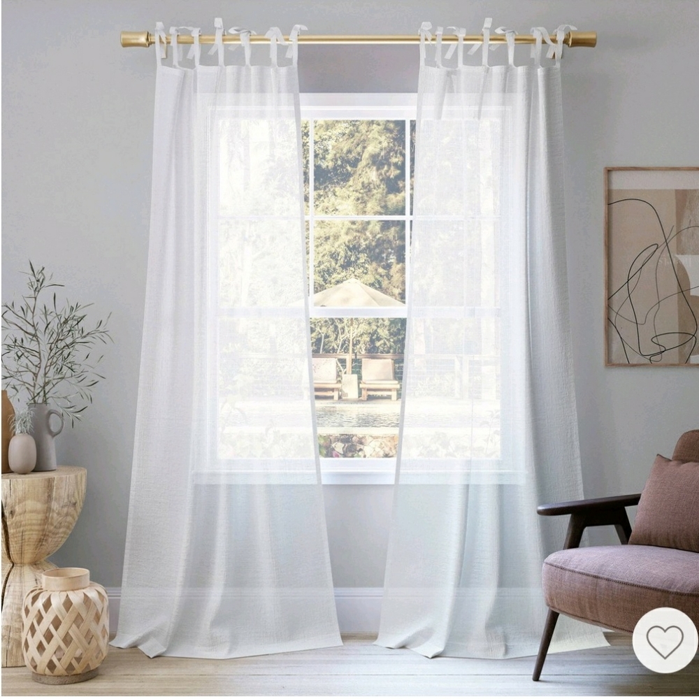 No. 918 Sheer Curtain Panel White 50x63